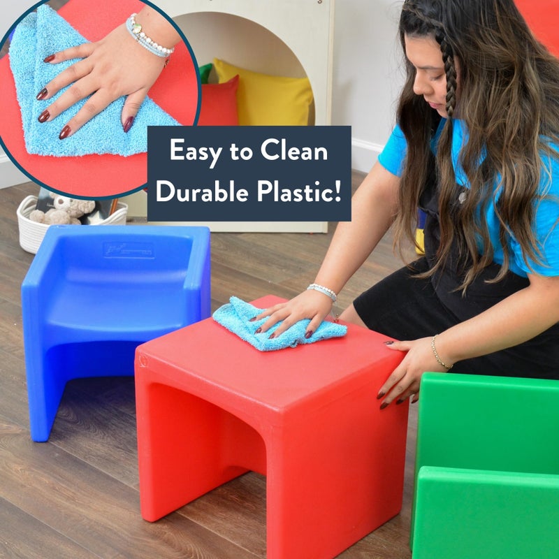 Children's Factory 3-in-1 Cube Chair for Kids, Flexible Seating Classroom Furniture, 1-Pack, Blue - Image 4